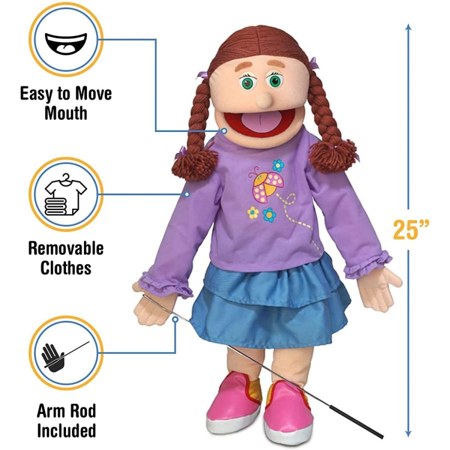25 Katie, Peach Girl, Full Body, Ventriloquist Style Puppet by Silly