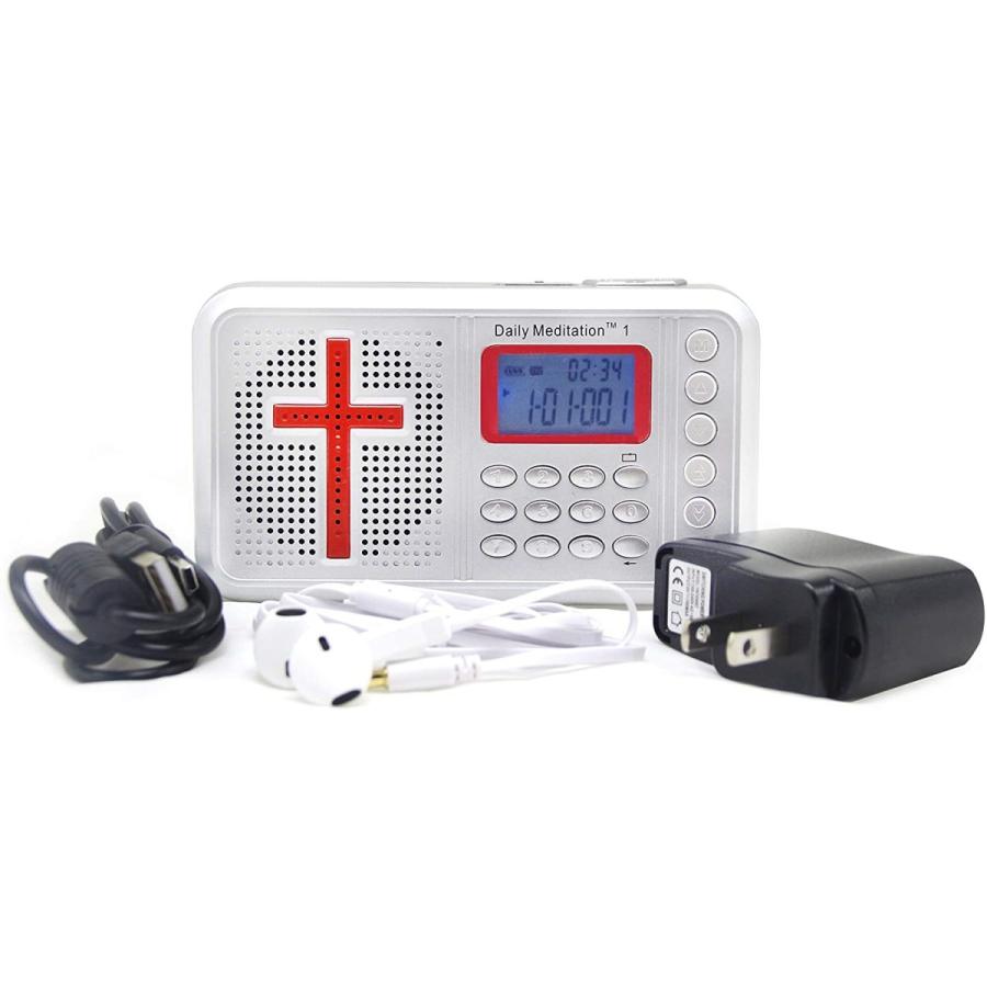 Daily Meditation NRSV Dramatized Audio Bible Player New Revised Standard Version Electronic Bible (with Rechargeable Battery  Charger  Ear Buds a