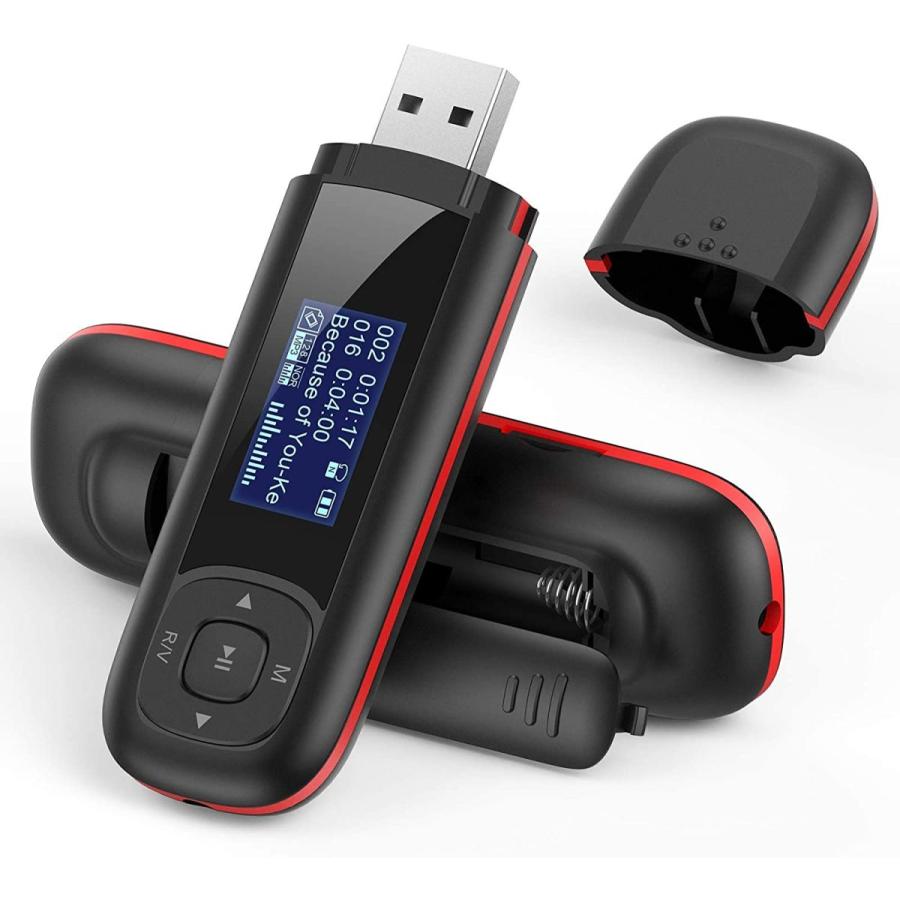 AGPtEK U3 8GB MP3プレーヤー USBフラッシュドライブ付き 音楽プレーヤー 録音 FMラジオ 最大32GBまで対応 ブラック MU3B-PF　並行輸入品