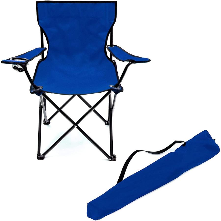 最安 Trademark Innovations Portable Folding Camp Chair (Blue)　並行輸入品 サッカー用バッグ