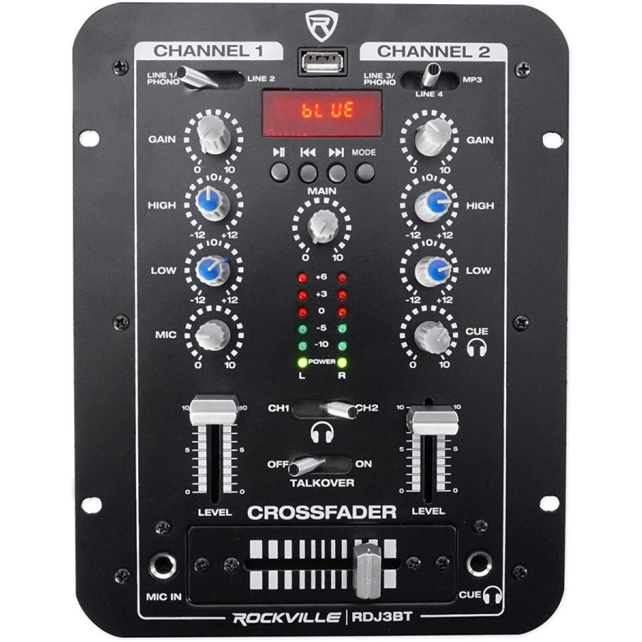 ロックビルrdj2 2チャンネルDJミキサーwith USB RDJ3BT　並行輸入品