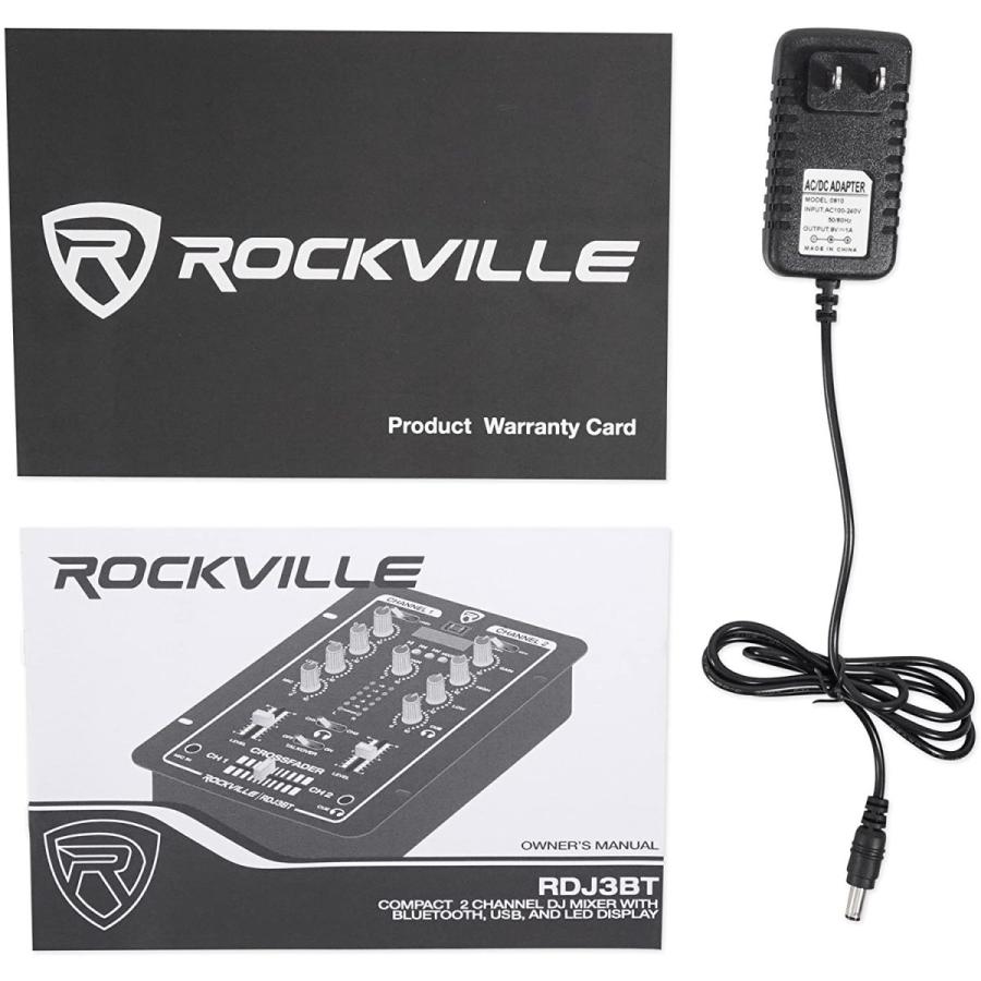 ロックビルrdj2 2チャンネルDJミキサーwith USB RDJ3BT　並行輸入品 2チャンネルDJミキサーwith USB