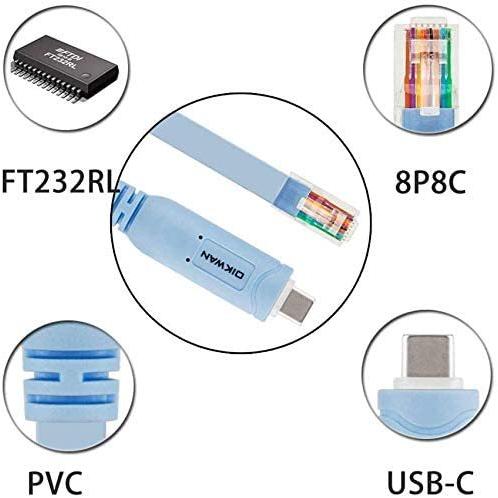 OIKWAN USB-C Ciscoコンソールケーブル 6フィート USB Type C - RJ45シリアルアダプター シスコ NETGEAR Ubiquity LINKSYS TP-Link ルーター/スイッチ ノートパ USB Type TP Link Ciscoコンソールケーブル 6フィート RJ45シリアルアダプター シスコ NETGEAR Ubiquity LINKSYS ルーター/スイッチ