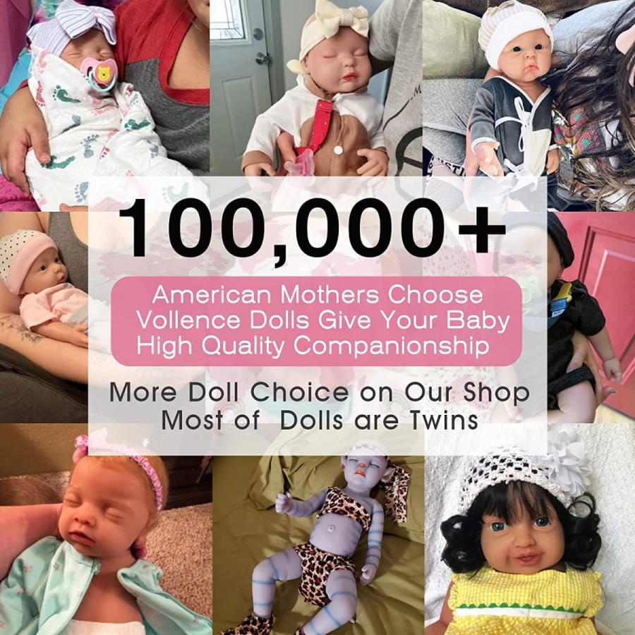 【タイムセール】 vollence 18インチリアルなSleeping Rebornベビー人形、PVCフリー、目閉じたフルボディシリコンRealベビー人形Handmade Lifelikeソフトシリコン赤ちゃん人形wit 【1615029716】(57015円)