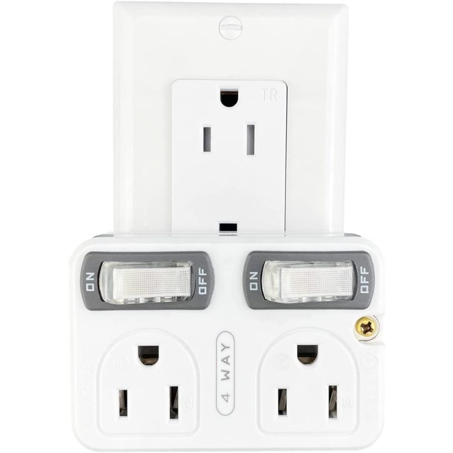 SYCON Adapter Outlet Extender with Night Light  Wall Outlet with Switch on off  Outlet Splitter with Outlets　並行輸入品