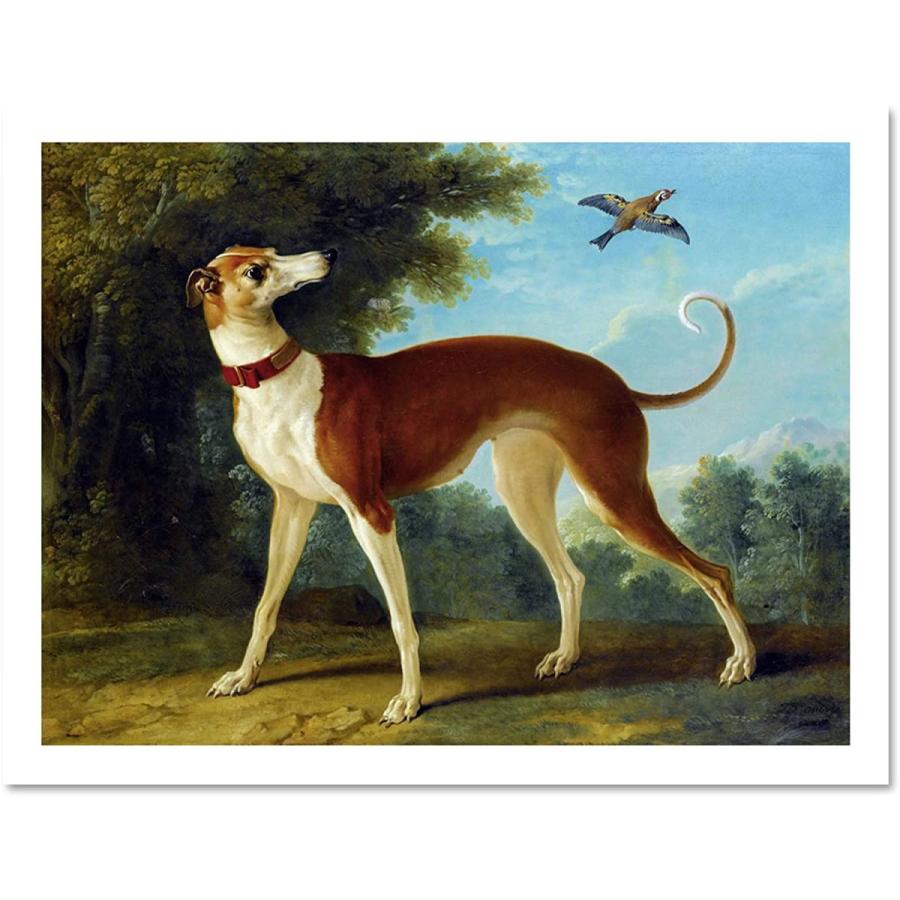 【超歓迎】 Wall Poster Print Art Framed Large Landscape Greyhound Oudry Animal Painting LTD Doppelganger33 Decor Hang　並行輸入品 to Ready Supplied inch 18x24 オブジェ、置き物