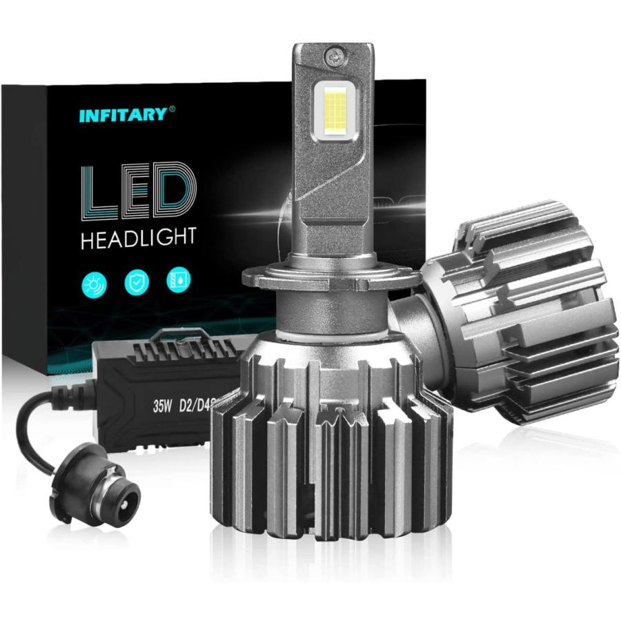 INFITARY D2S LED Headlight Bulbs Canbus Error Free 80W D4S LED Conversion Kit Plug and Play to Ballast Replace D2S D2R D2C D2H D4S D4R D4C HID Headliのサムネイル