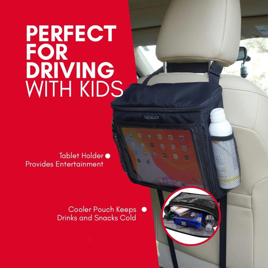 Macally 車用タブレットホルダー 断熱カーバックシートオーガナイザー - 長ドライブの必需品 - あらゆる車のヘッドレストとiPad Pro/Air/Mini、タブレット、iPh 車用タブレットホルダー 断熱カーバックシートオーガナイザー 長ドライブの必需品 あらゆる車のヘッドレストとiPad Pro/Air/Mini タブレット Holder for and