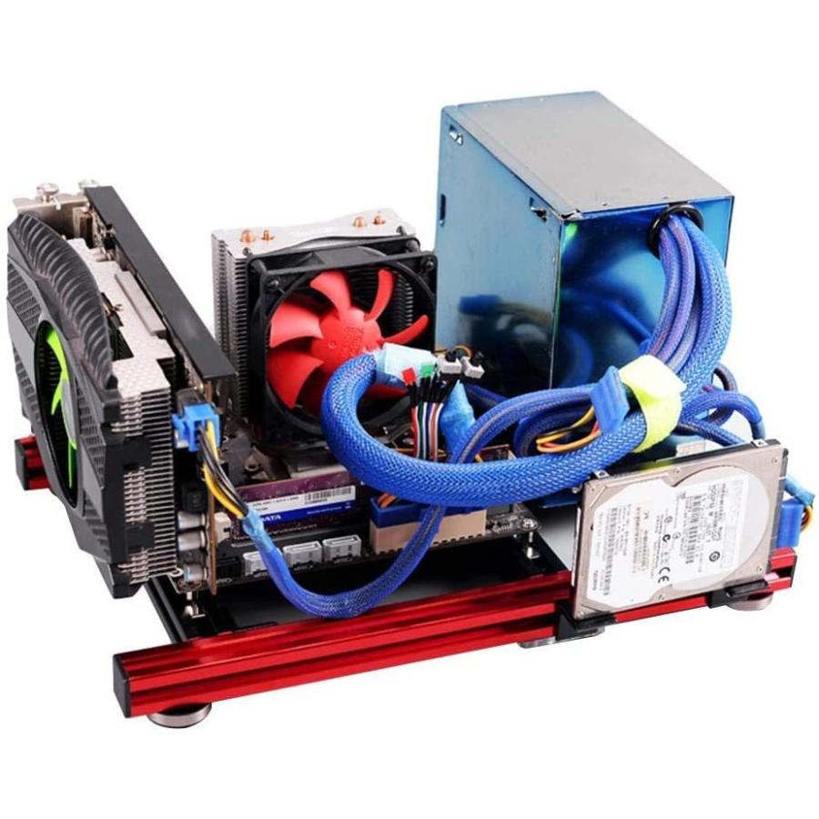 ITX Case ATX Test Bench PC Case  Acrylic Accessories DIY Open Aluminum Alloy Frame  Open Chassis Mining Rig Frame  for ITX Motherboard PC Computer AT