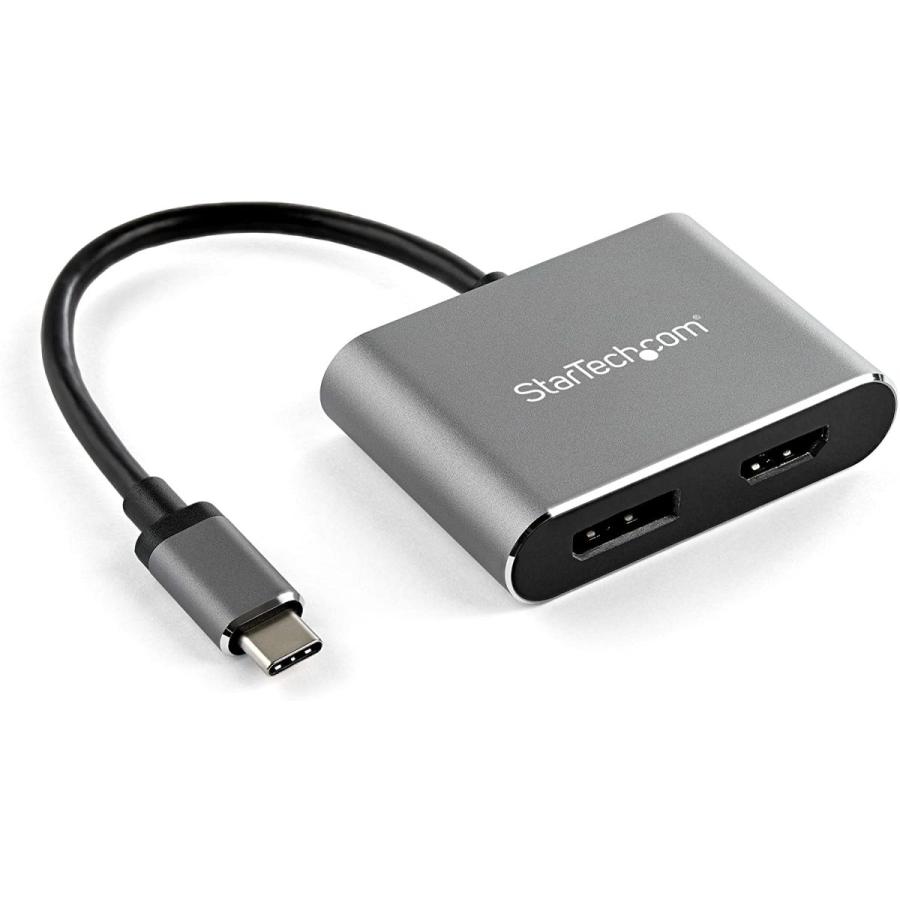 喜ばれる誕生日プレゼント - USB-C StarTech.com DisplayPort/HDMI変換アダプタ CDP2DPHD　並行輸入品 1アダプタ in 2 Type-C接続HDMI/ディスプレイポート USB 4K/60Hz対応 その他周辺機器