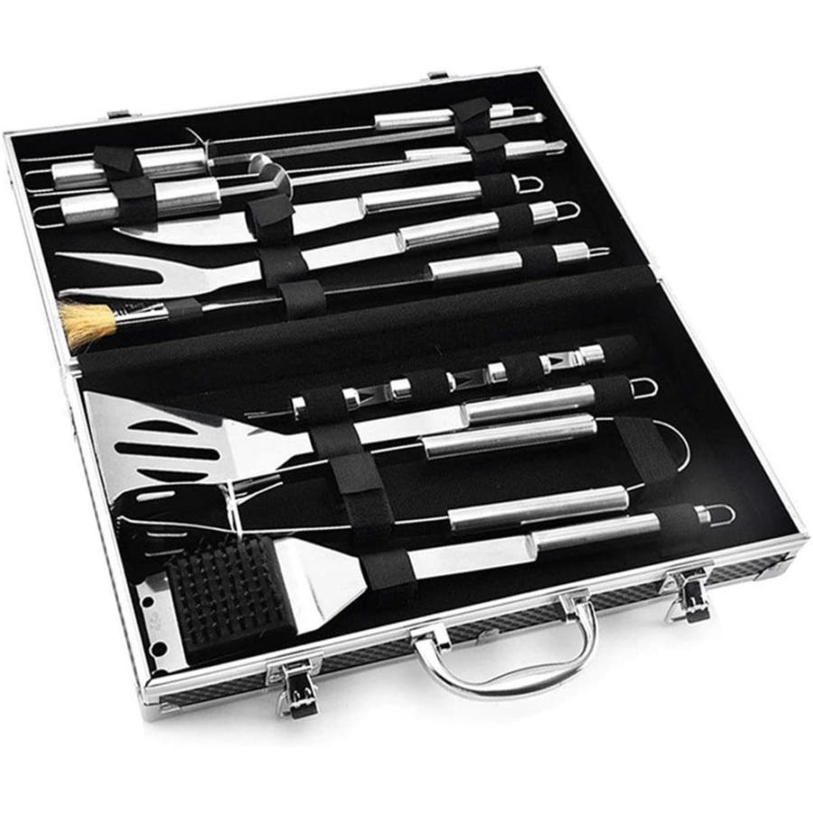 配送員設置送料無料 バーベキューグリルツールセット、バーベキューグリルアクセサリー、付属品ステンレスヘラ、フォーク、トング、バスティン
