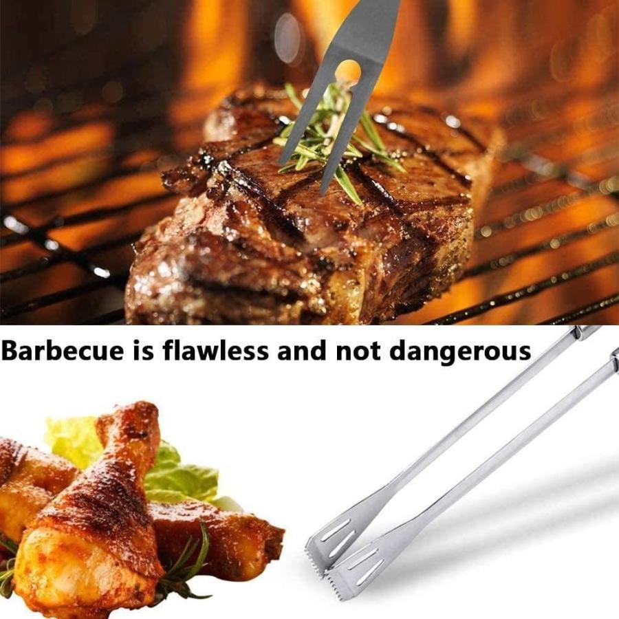配送員設置送料無料 バーベキューグリルツールセット、バーベキューグリルアクセサリー、付属品ステンレスヘラ、フォーク、トング、バスティン