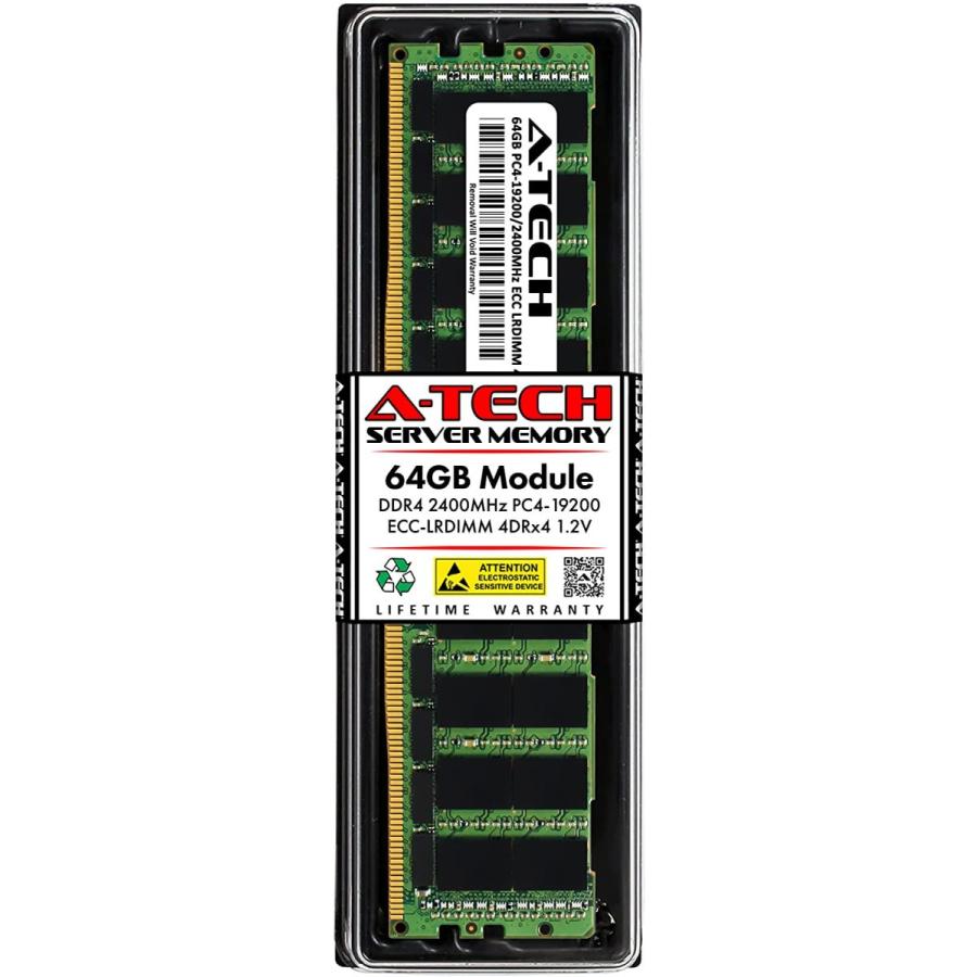 A-Tech 64GB RAM Replacement for Samsung M386A8K40CM2-CRC DDR4 2400MHz PC4-19200 (PC4-2400T) 4DRx4 (4Rx4) 1.2V ECC LRDIMM Load Reduced DIMM 288-Pin