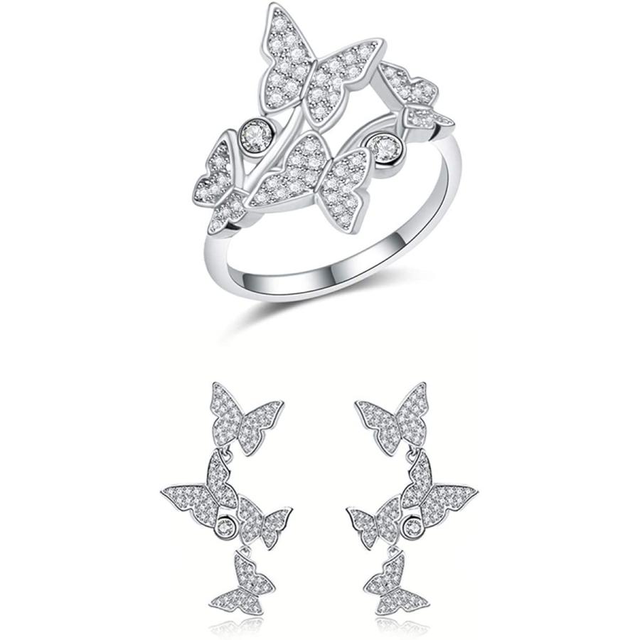 驚きの価格 Sterling Series Butterflies Dancing AOBOCO Silver Gifts Jewelry Butterfly Birthday Fine Austria from Crystals with Embellished Set Jewelry Butterfly その他メンズアクセサリー 驚きの価格 Sterling Series Butterflies Dancing AOBOCO Silver Gifts Jewelry Butterfly Birthday Fine Austria from Crystals with Embellished Set Jewelry Butterfly その他メンズアクセサリー