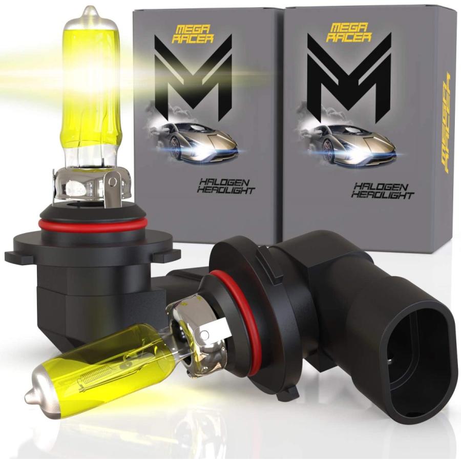 Mega Racer 9006/HB4 Halogen Headlight Bulbs 3000K Super Yellow 12V