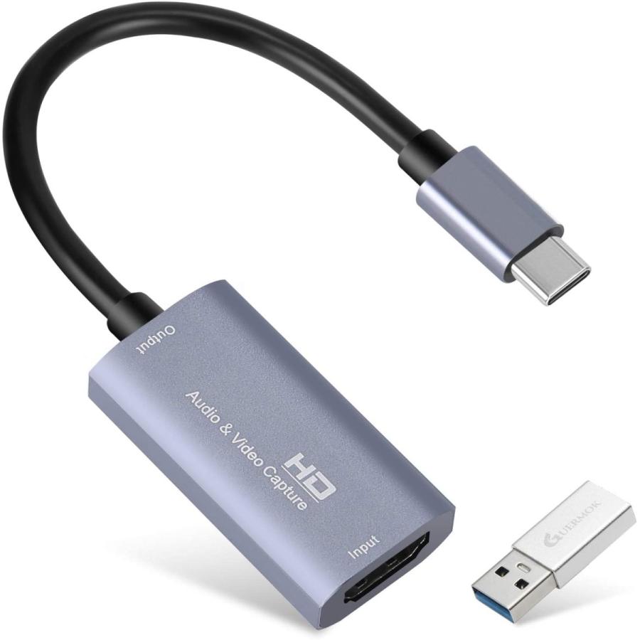 ビデオキャプチャカード GUERMOK USB 3.0 HDMI - USB Cオーディオキャプチャカード 4K 1080P60キャプチャデバイス ゲームライブストリーミングビデオレコーダー(12360円)
