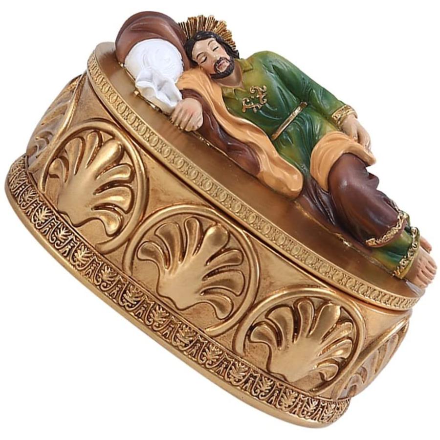 【良好品】 Prayer Figurine Box Rosary and Statue Prayer St. NUOBESTY Storage Decor Home Gifts for Figure Religious Inspirational Box Jewelry Antique Box その他財布、帽子、ファッション小物