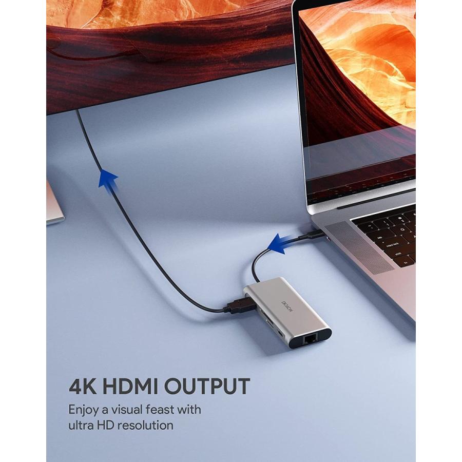 HOYOKI USB Cハブアダプター 9イン1 USB Cアダプター Type Cアダプター イーサネット1000Mbpss 4K HDMI 3 USB 3.0 USB-Cデータポート 5Gbpss 100W PDサンダーボ USB Cアダプター Type HDMI 100W Cハブアダプター 9イン1 イーサネット1000Mbpss 4K Cデータポート 5Gbpss Hub