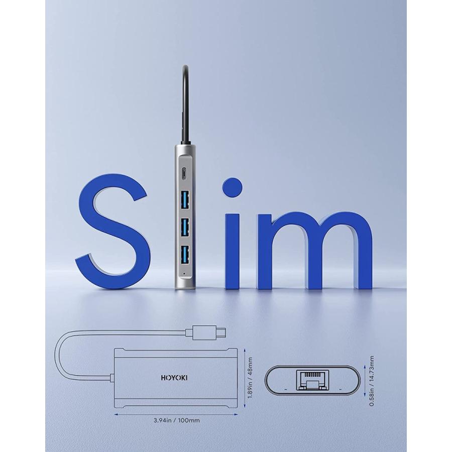 HOYOKI USB Cハブアダプター 9イン1 USB Cアダプター Type Cアダプター イーサネット1000Mbpss 4K HDMI 3 USB 3.0 USB-Cデータポート 5Gbpss 100W PDサンダーボ USB Cアダプター Type HDMI 100W Cハブアダプター 9イン1 イーサネット1000Mbpss 4K Cデータポート 5Gbpss Hub