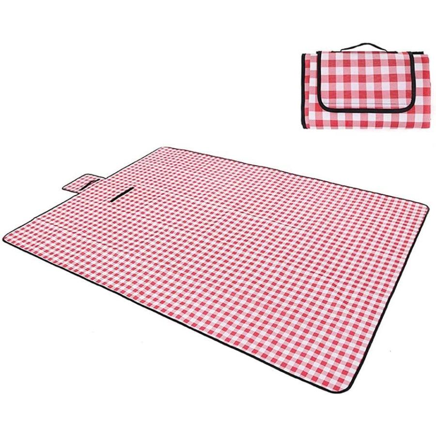 LICHUAN Extra Large Picnic Blanket Waterproof Sandproof Picnic Mat Handy Mat for The Family Friends Kids Outdoor Camping Accessories (Color : Red Si