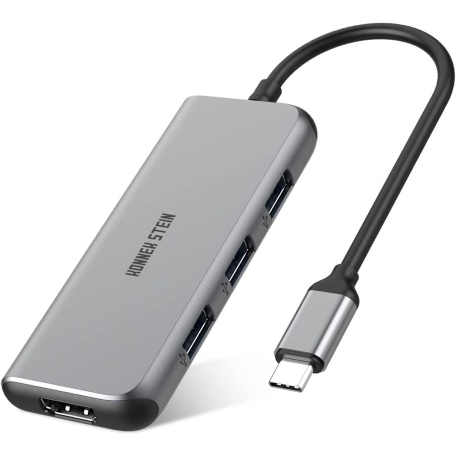 KONNEK STEIN USB Cハブ 7イン1 USB Cマルチポートアダプタードングル 4K HDMI 100W電力供給 SD TFカードリーダー 3つのUSB3.0ポート MacBook Air MacBook Pro
