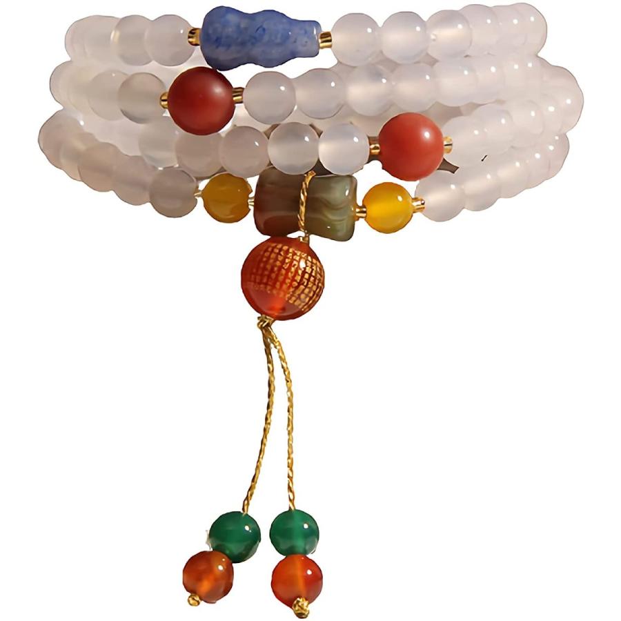 ホワイトアゲート ブレスレット マルチレイヤー クリスタルブレスレット 仏教 聖書 ロザリオ ファッションジュエリー ギフト 並行輸入品 Lpvrohtqqa レディースファッション Pci Edu Pe