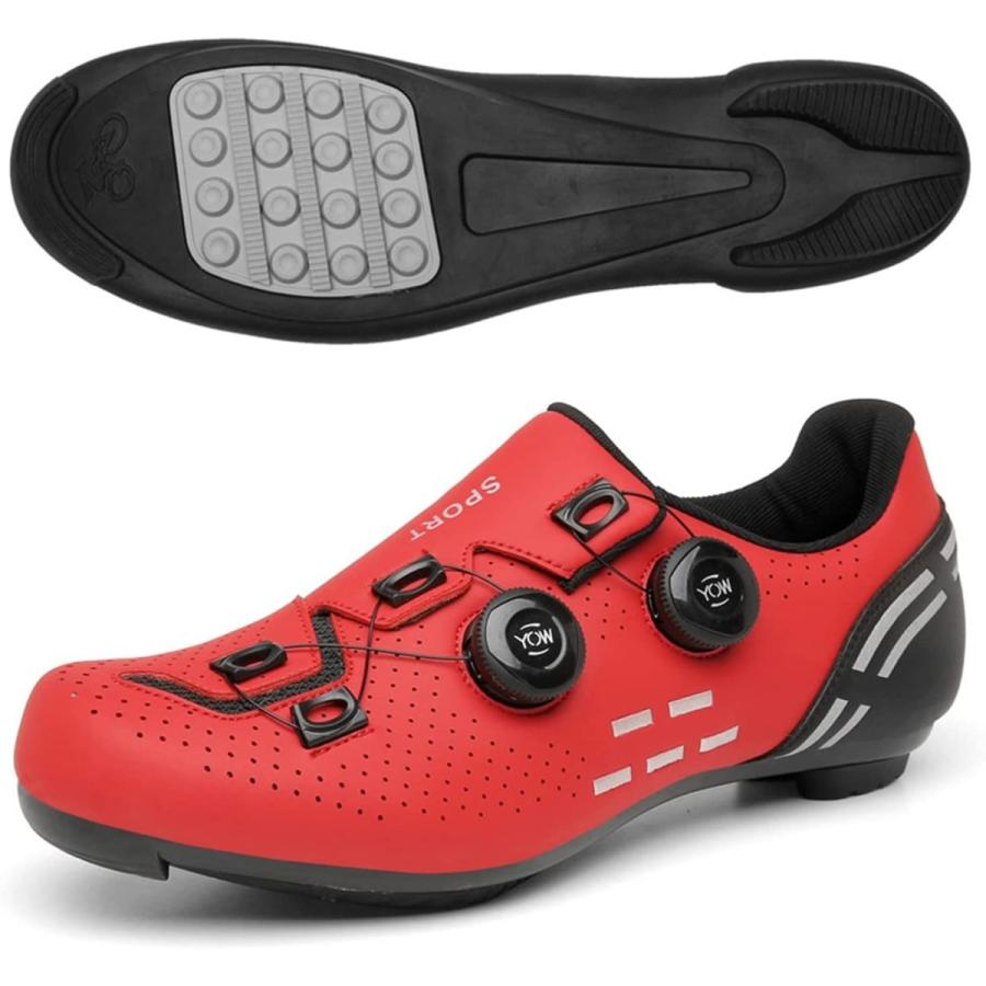 JXHYKJ MTB Road Cycling Shoes Professional Outdoor Athletic Racing Bike Shoes Non-Lock Rubber Flat Shoes Self-Locking Bicycle Shoes Cycling Sneaker (