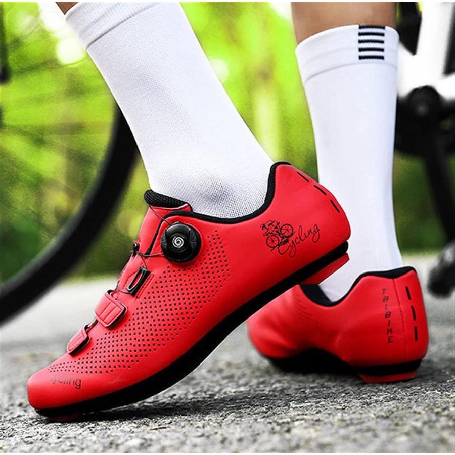 LICGB Locked/Unlocked Cycling Shoes Casual Breathable Hard-Soled Road Mountain Bike Lock Shoes for Men Women (Color : Red for MTB  Size : 9.5)｜hal-proshop3｜02