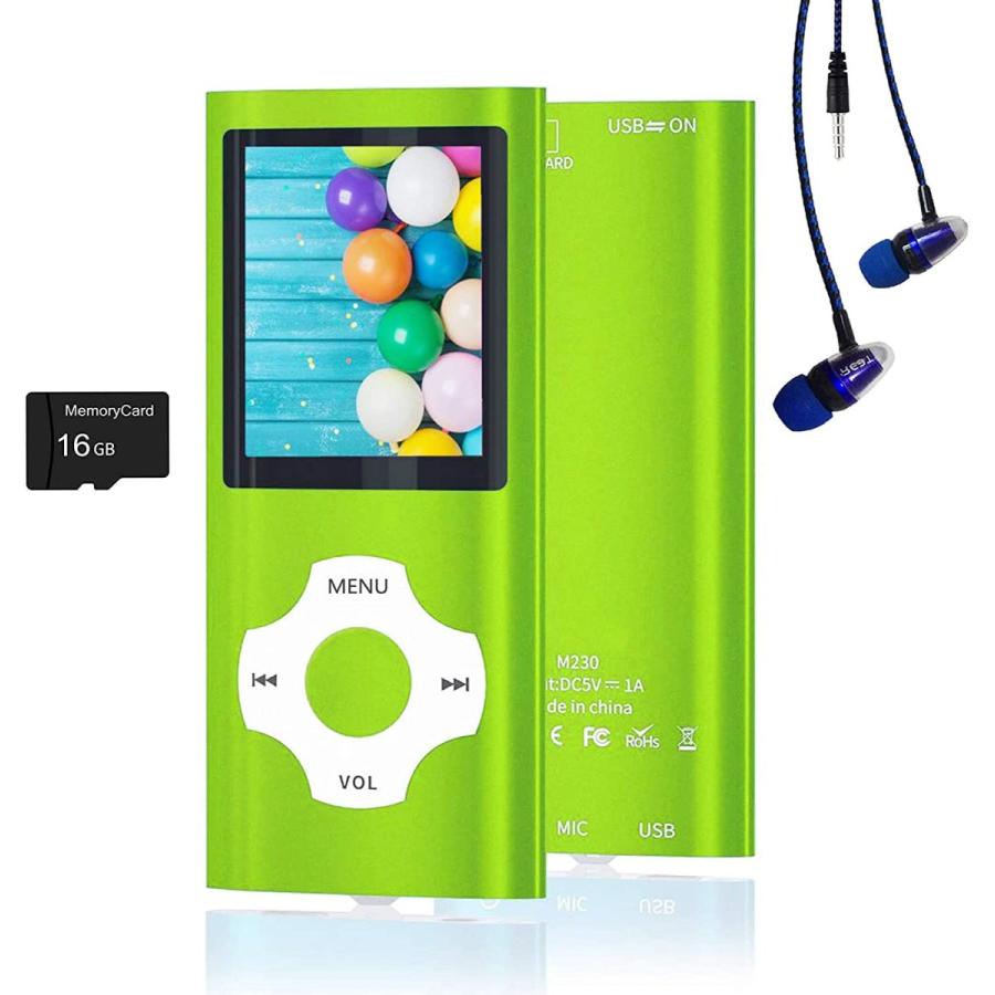 Hotechs MP3プレーヤー 音楽プレーヤー 16GB メモリーSDカード付き 写真/ビデオ再生/FMラジオ/ボイスレコーダー/電子書籍リーダー付き　並行輸入品