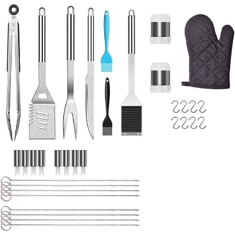 XZJJZ 35 Pieces Stainless Steel Grill Tool Set Outdoor Camping Cooking Tool Set Grill Accessory Kit with Bag　並行輸入品