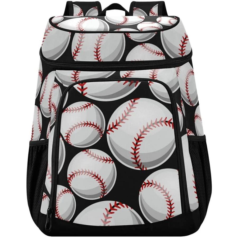 Baseball Softball Ball Graphics Cooler Backpack Leakproof Backpack Cooler Insulated Lunch Cooler Bag 30 Cans Camping Coolers for Picnic Beach Road Tr