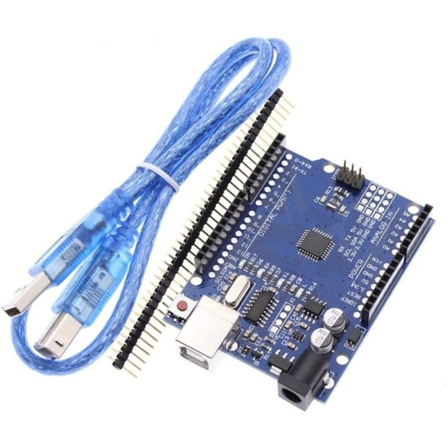OUYIN 1PCS UNO R3 UNO Board UNO R3 CH340G+MEGA328P Chip 16Mhz for Arduino UNO R3 Development Board+USB Cable Interfaces (Color UNO R3 with Cable)