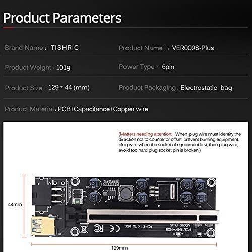 FDSF 6Pcs PCI-E Riser 009S Card PCIE PCI E Extender GPU X16 USB 3.0 to 6Pin Cable Riser for Video Card Mining(A)　並行輸入品 PCI Riser Card 6Pcs 009S PCIE Extender GPU X16 USB to 6Pin Cable for Video Mining