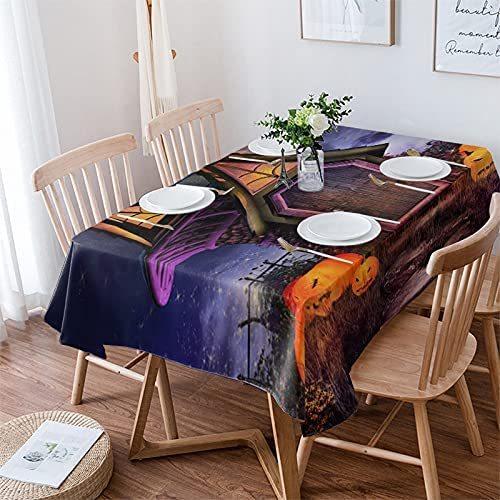 BABE MAPS Halloween Square Tablecloth 60x120inch for Birthday Wedding Parties Picnic Camping Outdoor  Stain and Wrinkle Resistant Washable Fabric Tab 予約中！