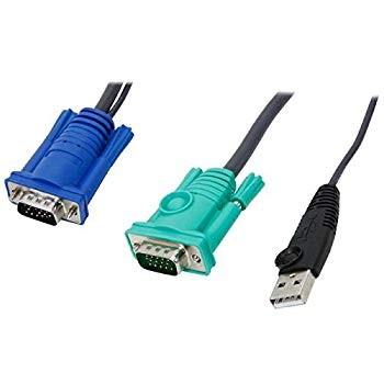 ATEN USB KVM Cable, SPHD-15 Male to VGA and USB A 2L5203U, 10 Feet その他ネットワーク機器 円高還元