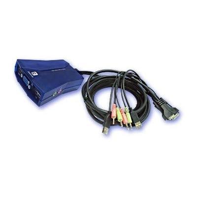 Justcom USB KVM Switch with Audio and Built in Cables