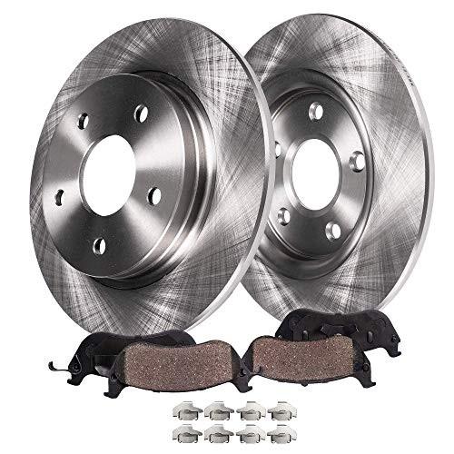 Detroit Axle REAR Brake Kit Rotors & Brake Kit Pads w/Clips Hardware