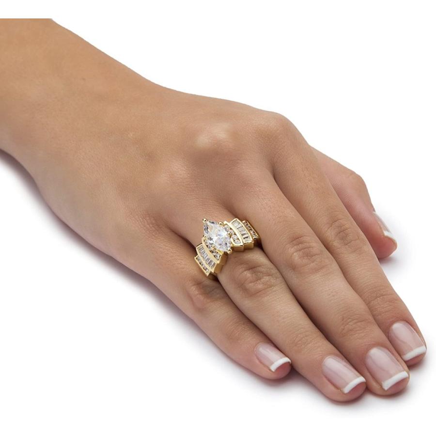 超特盛ミラクルプライス Palm Beach Jewelry 14K Yellow Gold Plated Marquise Cut Cubic Zirconia 【T2853396294】(14379円)