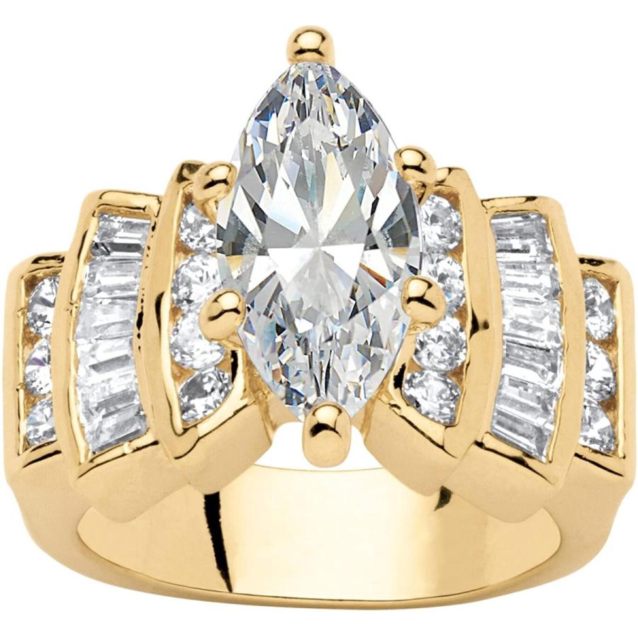 超特盛ミラクルプライス Palm Beach Jewelry 14K Yellow Gold Plated Marquise Cut Cubic Zirconia 【T2853396294】(14379円)