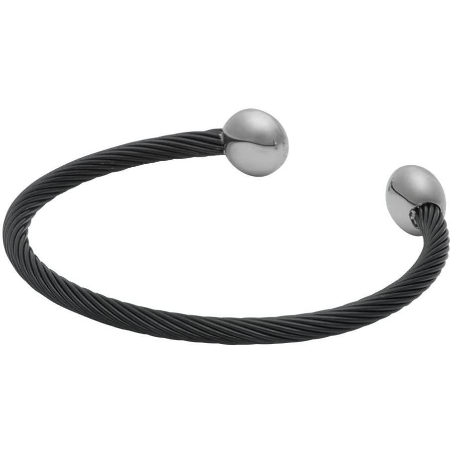 QRay Black and White Deluxe Stainless Steel Golf Athletic Bracelet (La
