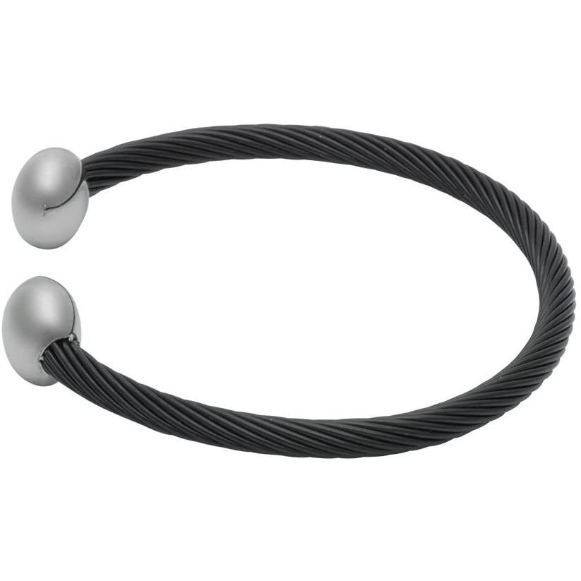 QRay Black and White Deluxe Stainless Steel Golf Athletic Bracelet (La