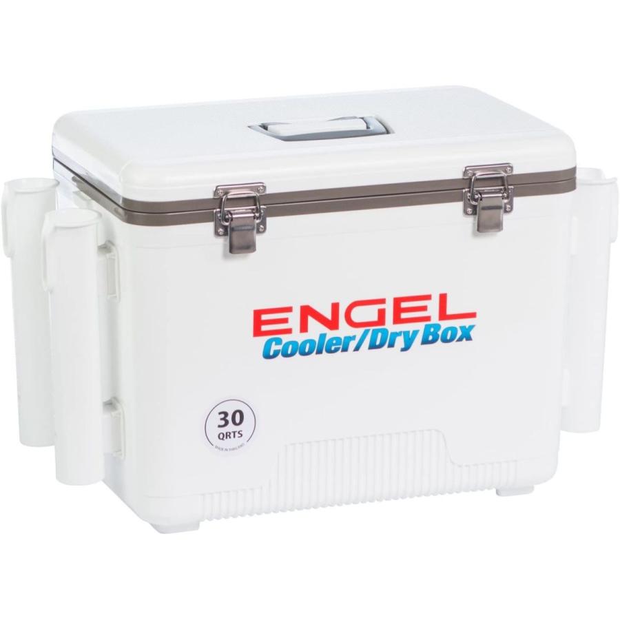 Engel Cooler Dry Box with 4 Holders - 期間限定 Rod 30 最大65%OFFクーポン Qt White