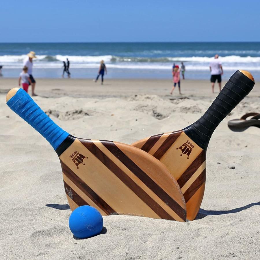 Frescobol Walnut Wooden Paddle Ball Set family beach game - Vero