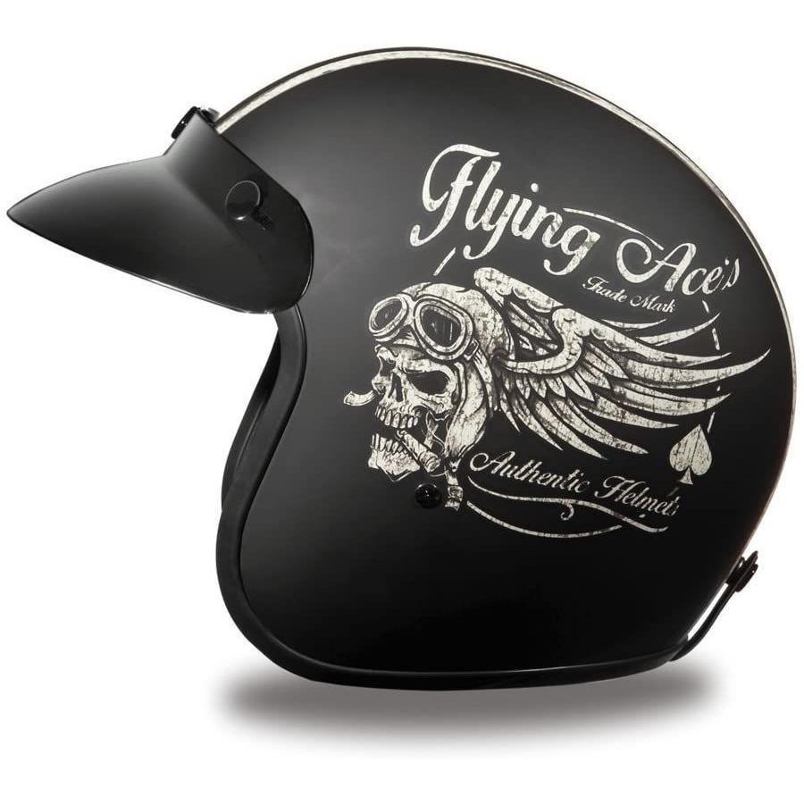 Daytona Helmets Motorcycle Open Face Helmet Cruiser- Flying Ace's 100%