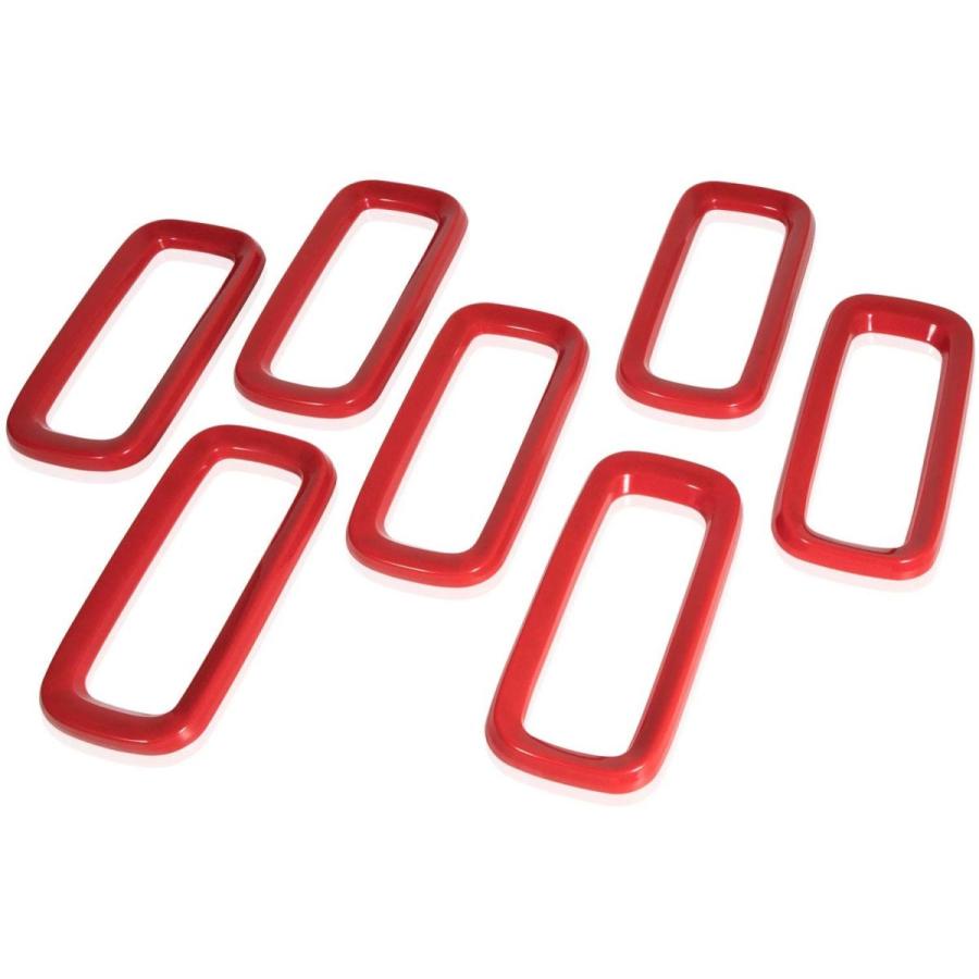 Yoursme Front Grille Inserts Mesh Red ABS Grill Guard Cover Trim Fit f