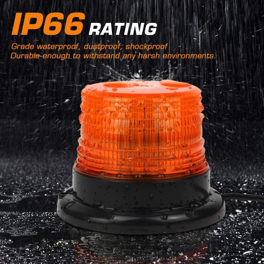 LED Strobe Light, 12V-24V Amber 40 LED Warning Safety Flashing Beacon
