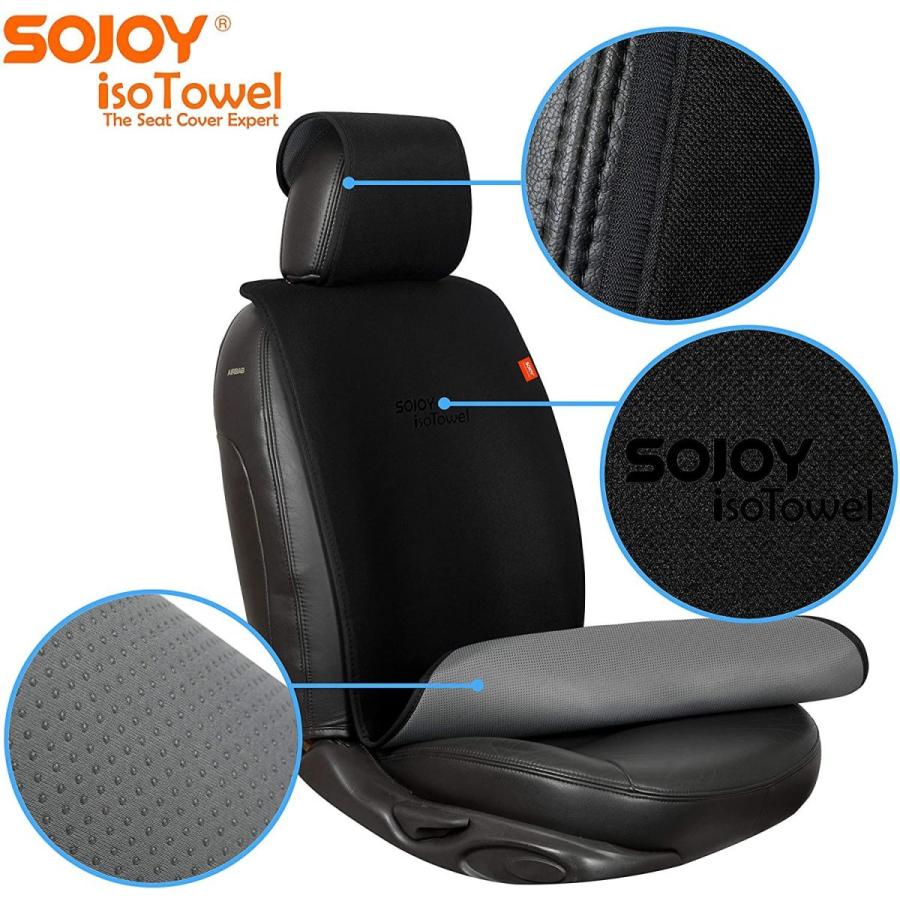 Sojoy IsoTowel Car Seat Cover. Microfiber Breathable Cloth Seat Protec