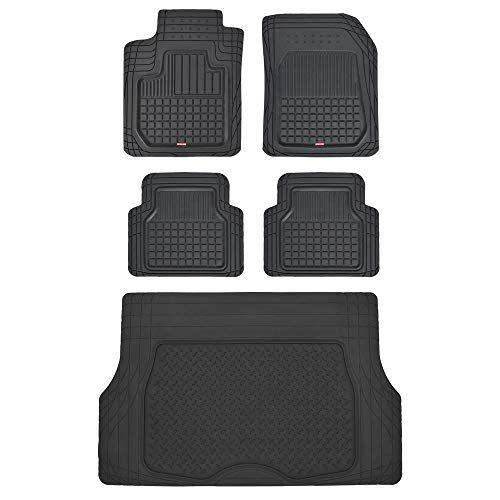 Motor Trend Rubber Floor Mats for Car SUV Truck Piece Set w Cargo