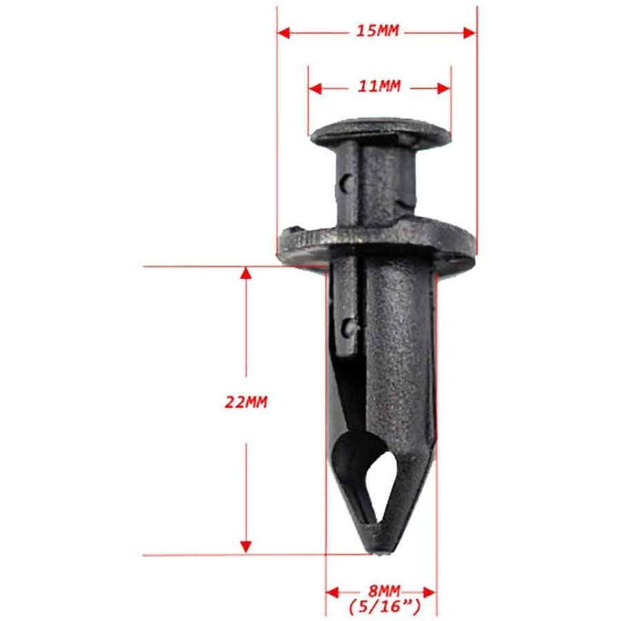 labwork-parts 100x Car 8mm Dia Hole Plastic Rivets Fastener Auto Fende