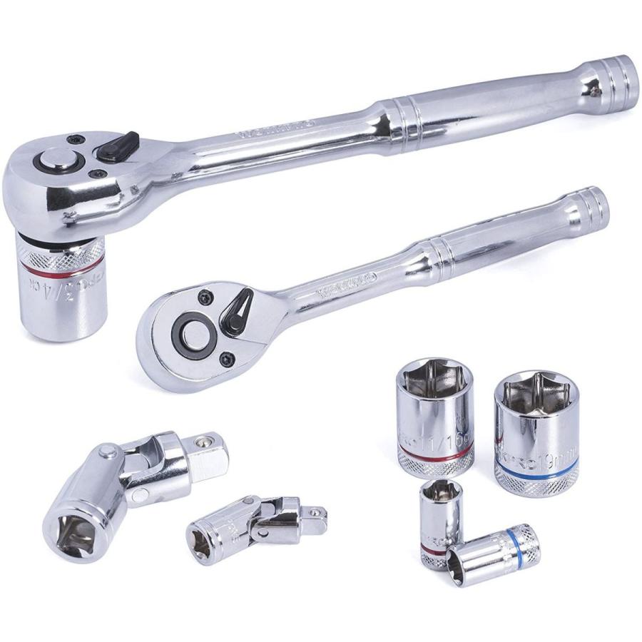 WORKPRO　Drive　Socket　Mechanics　Wrench　Kit　101-piece　Tools　Set,　8-inc